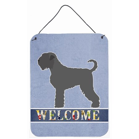 Carolines Treasures Black Russian Terrier Welcome Wall or Door Hanging Prints BB8293DS1216